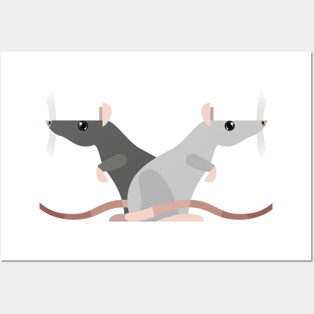 Two rats 01 Wall Art by krzykostrowski